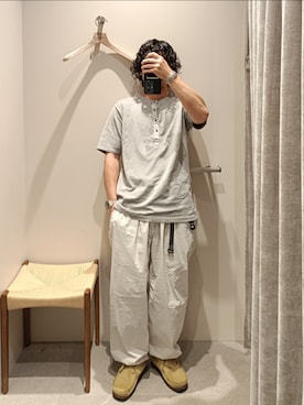 「Clarks（クラークス）のアイテム」を使った、D.nakamuraさん（メンズ・167cm）の夏コーディネート