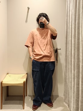 「boiler roomのアイテム（Tシャツ/カットソー、ピンク系）」を使った、D.nakamuraさん（メンズ・167cm）の夏コーディネート