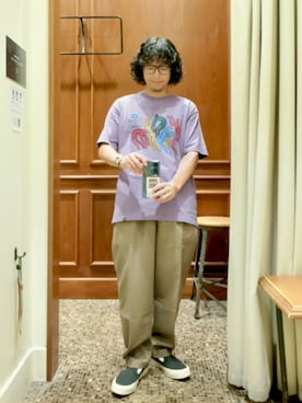 「Parra（パーラ）のアイテム（Tシャツ/カットソー）」を使った、D.nakamuraさん（メンズ・167cm）の夏コーディネート