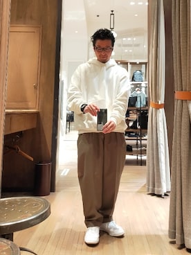 「Thingless（シングレス）のアイテム（パンツ）」を使った、D.nakamuraさん（メンズ・170cm）の冬コーディネート