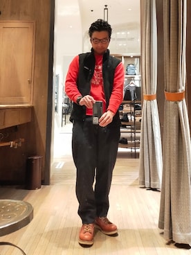 「patagonia」｜「アイテム（スラックス）」を使った、D.nakamuraさん（メンズ・170cm）の冬コーディネート