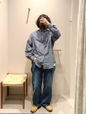 「BEAUTY&YOUTH UNITED ARROWS（ビューティーアンドユースユナイテッドアローズ）のアイテム（シャツ/ブラウス、ブルー系）」を使った、D.nakamuraさん（メンズ・167cm）の春コーディネート