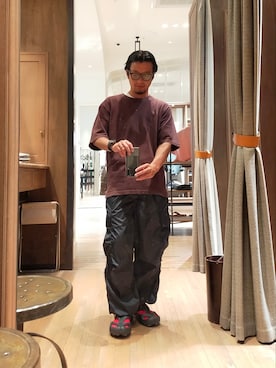 「VAINL ARCHIVE（ヴァイナルアーカイブ）のアイテム（Tシャツ/カットソー）」を使った、D.nakamuraさん（メンズ・170cm）の夏コーディネート