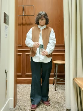 「アイテム（スラックス）」を使った、D.nakamuraさん（メンズ・167cm）の秋コーディネート