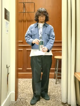 「アイテム（スラックス）」を使った、D.nakamuraさん（メンズ・167cm）の秋コーディネート