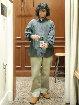 「アイテム（チノパンツ）」を使った、D.nakamuraさん（メンズ・167cm）の秋コーディネート