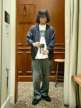 「アイテム（カーディガン/ボレロ）」を使った、D.nakamuraさん（メンズ・167cm）の秋コーディネート