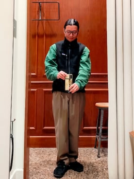 「patagonia」｜「アイテム（スウェット）」を使った、D.nakamuraさん（メンズ・167cm）の冬コーディネート
