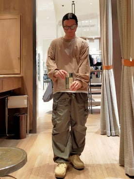 「オリーブ」｜「アイテム（ブーツ）」を使った、D.nakamuraさん（メンズ・170cm）の秋コーディネート