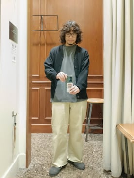 「アイテム（カーディガン/ボレロ）」を使った、D.nakamuraさん（メンズ・167cm）の秋コーディネート