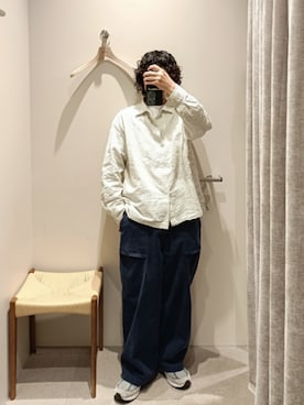 「COOR（クアー）のアイテム（シャツ/ブラウス、ホワイト系）」を使った、D.nakamuraさん（メンズ・167cm）の夏コーディネート