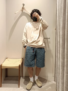 「BEAUTY&YOUTH UNITED ARROWS（ビューティーアンドユースユナイテッドアローズ）のアイテム（ニット/セーター、ベージュ系）」を使った、D.nakamuraさん（メンズ・167cm）の春コーディネート
