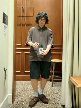 「アイテム（モカシン/デッキシューズ、ブラウン系）」を使った、D.nakamuraさん（メンズ・167cm）の夏コーディネート