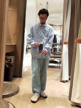 「BIRKENSTOCK（ビルケンシュトック）のBIRKENSTOCK | BOSTON SFB VL BEIGE MEN（サンダル）」を使った、D.nakamuraさん（メンズ・170cm）の春コーディネート
