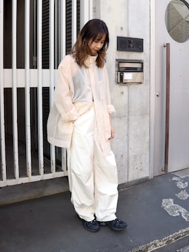 「LA PEAU DE GEM（ラポドゥジェム）のアイテム（ジャケット/アウター）」を使った、moriさん（レディース・157cm）の春コーディネート