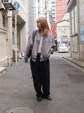 「led.tokyo（レッドトウキョウ）のアイテム（ジャケット/アウター）」を使った、moriさん（レディース・157cm）の春コーディネート