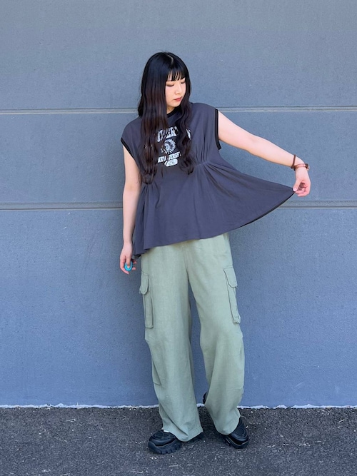 新品 タグ付き】ニコアンド リネン混トロットカーゴパンツ