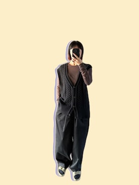 「アイテム（チノパンツ）」を使った、ぴのこさん（レディース・164cm）の秋コーディネート