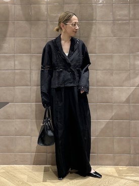 「A part by（アパートバイ）のハートモチーフバッグ（ショルダーバッグ、ブラック系）」を使った、yato-miさん（レディース・158cm）の春コーディネート