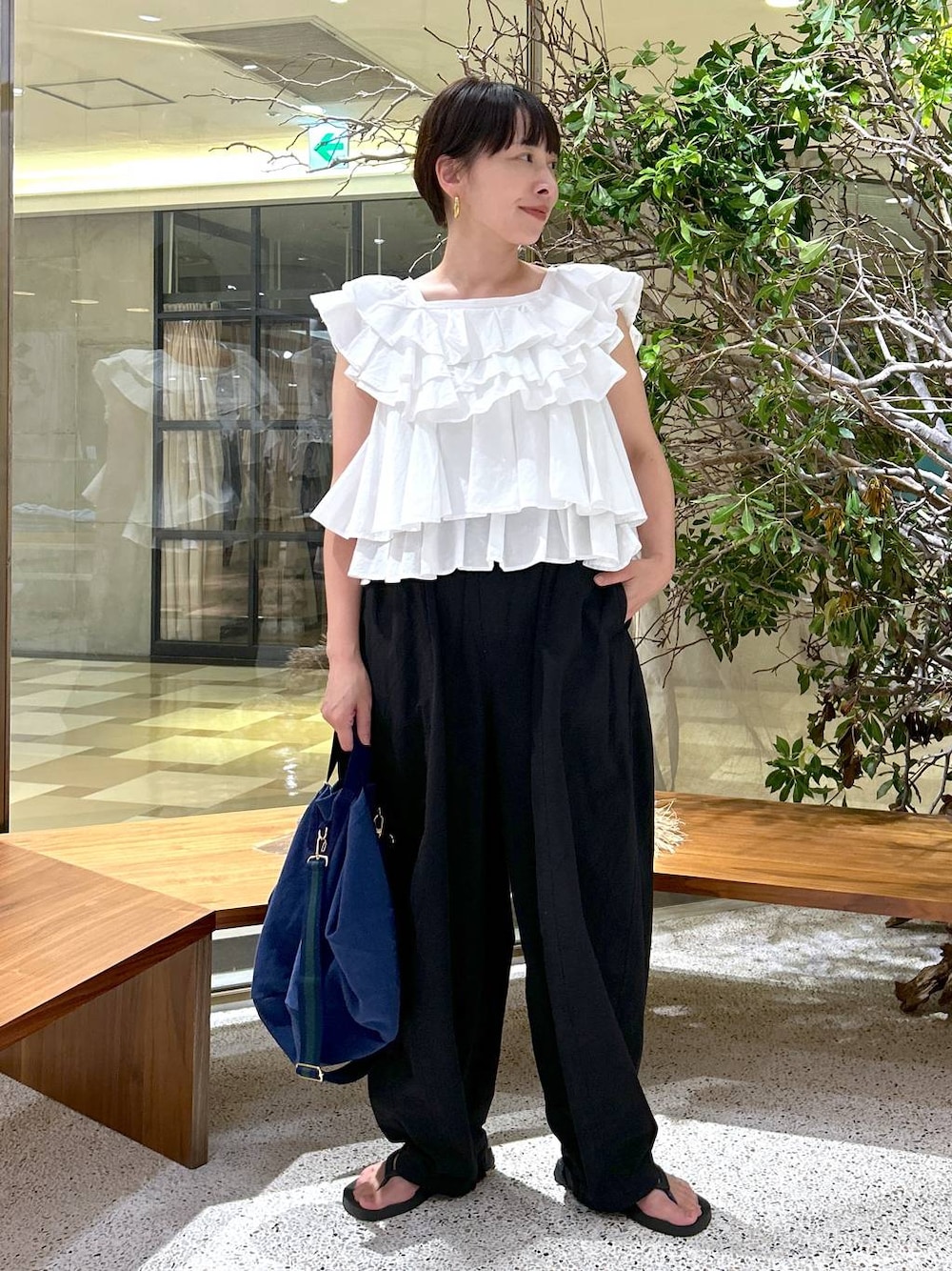 Curensology ポプリンラッフルブラウス Curensology｜ポプリンラッフルブラウス | Rakuten Fashion(楽天