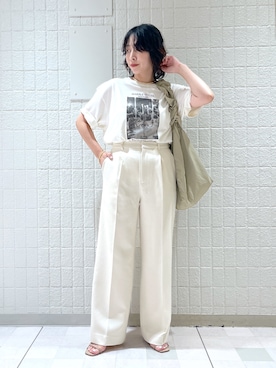 「アパートバイローリーズ」｜「アイテム（スラックス）」を使った、yato-miさん（レディース・158cm）の夏コーディネート