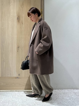 「アイテム（チェスターコート）」を使った、yato-miさん（レディース・158cm・40代）の秋コーディネート