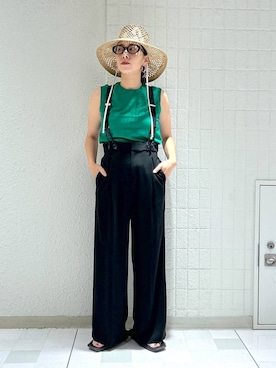 「アイテム（帽子）」を使った、yato-miさん（レディース・158cm・30代）の夏コーディネート