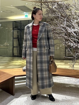 「アイテム（チェスターコート）」を使った、yato-miさん（レディース・158cm・30代）の冬コーディネート