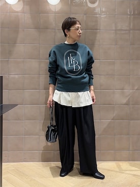 「A part by（アパートバイ）のキンチャクミニショルダバッグ（ショルダーバッグ、ブラック系）」を使った、yato-miさん（レディース・158cm）の秋コーディネート