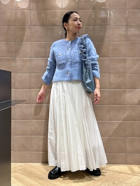「A part by（アパートバイ）のチュールハンドルトート（ショルダーバッグ）」を使った、yato-miさん（レディース・158cm）の秋コーディネート