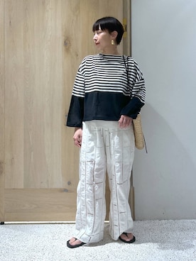 「アイテム（バングル/リストバンド）」を使った、yato-miさん（レディース・158cm・30代）の夏コーディネート