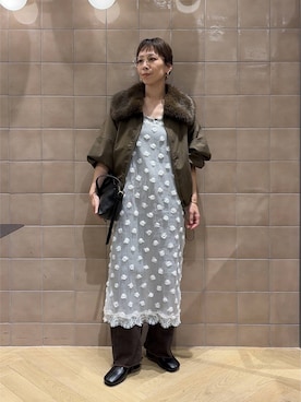 「A part by（アパートバイ）のソフトカーブバッグ（ショルダーバッグ、ブラック系）」を使った、yato-miさん（レディース・158cm）の秋コーディネート