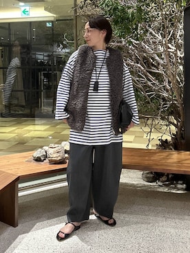 「アイテム（クラッチバッグ）」を使った、yato-miさん（レディース・158cm）の秋コーディネート