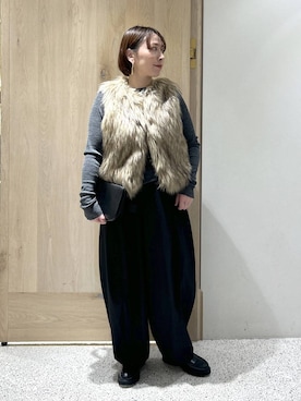 「アイテム（ベスト）」を使った、yato-miさん（レディース・158cm・40代）の冬コーディネート