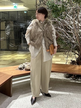 「アイテム（ボディバッグ/ウエストポーチ）」を使った、yato-miさん（レディース・158cm・30代）の秋コーディネート
