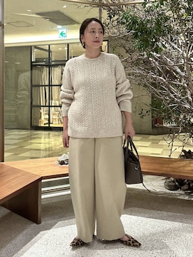 「アイテム（ニット/セーター）」を使った、yato-miさん（レディース・158cm・40代）の秋コーディネート