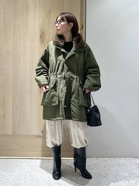 「アイテム（モッズコート）」を使った、yato-miさん（レディース・158cm）の秋コーディネート