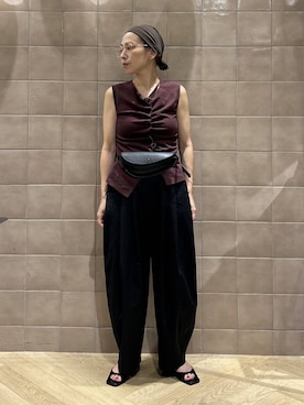 「A part by（アパートバイ）のApb_ヘアバンド（发带、ブラウン系）」を使った、yato-miさん（レディース・158cm）の夏コーディネート