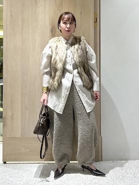 「アイテム（バングル/リストバンド）」を使った、yato-miさん（レディース・158cm・40代）の秋コーディネート