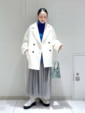 「A part by（アパートバイ）のアイテム（チェスターコート）」を使った、yato-miさん（レディース・158cm）の冬コーディネート