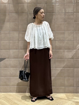 「アイテム（ヘアバンド、ブラウン系）」を使った、yato-miさん（レディース・158cm）の夏コーディネート