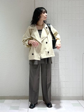 「アイテム（トレンチコート）」を使った、yato-miさん（レディース・158cm・30代）の春コーディネート