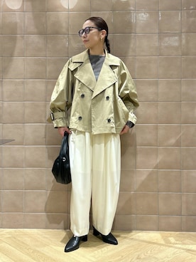 「SNAP_apart by lowrys」｜「アイテム（トレンチコート）」を使った、yato-miさん（レディース・158cm）の秋コーディネート