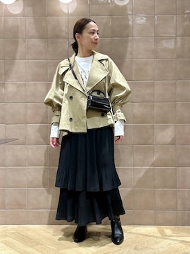 「SNAP_apart by lowrys」｜「アイテム（トレンチコート）」を使った、yato-miさん（レディース・158cm）の秋コーディネート