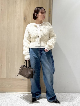 「アイテム（カーディガン/ボレロ）」を使った、yato-miさん（レディース・158cm・40代）の冬コーディネート