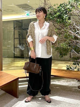 「アイテム（バングル/リストバンド）」を使った、yato-miさん（レディース・158cm・30代）の夏コーディネート