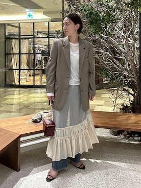 「アイテム（テーラードジャケット）」を使った、yato-miさん（レディース・158cm・30代）の秋コーディネート