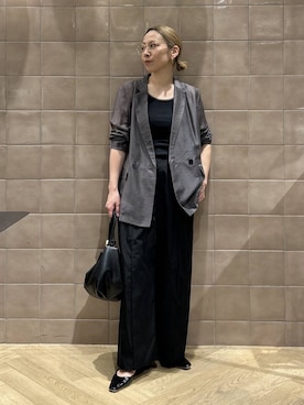 「A part by（アパートバイ）の≪追加3≫シアーWジャケット（テーラードジャケット、グレー系）」を使った、yato-miさん（レディース・158cm）の春コーディネート