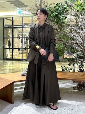 「アイテム（テーラードジャケット、グリーン系）」を使った、yato-miさん（レディース・158cm）の夏コーディネート