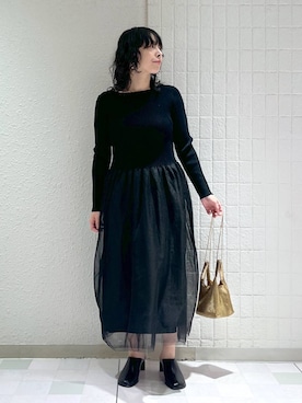 「アイテム（ワンピース/ドレス）」を使った、yato-miさん（レディース・158cm・30代）の冬コーディネート